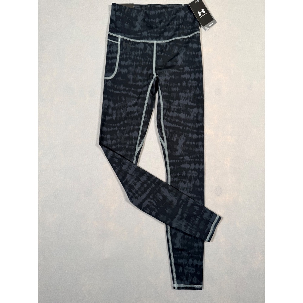 Under Armour Motion Print Leggings Womens Small High Rise Black Grey 1383608 NWT